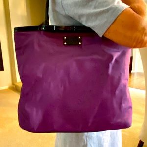Kate Spade - Purple w/black patent shoulder strap